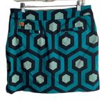 Loudmouth Golf Ladies Skort Size 8 Geometric Print Teal Blue Skirt Outdoor Prep Photo 1
