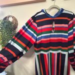 Eloquii NEW  Women's Plus A-Line Midi Dress Puff Sleeves Rainbow Stripes Size 22 Photo 7