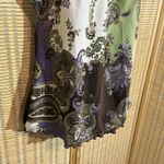 Dress Barn Purple White Green Paisley Halterneck Silk Feel Long Tank Top Large Photo 5
