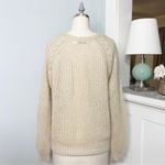 Urban Outfitters  BDG Mohair Cable Knit Crewneck Sweater Tan Beige Size Medium Photo 6