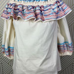 Parker Jenay Off the Shoulder Blouse in Cream Multi Stripe Size US Small Photo 5