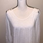 Lucky Brand boho white lace back button sheer long sleeve blouse Photo 1