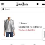 19 Cooper Neiman Marcus cooper 19 striped neck tie blouse Photo 2