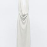 ZARA  maxi dress gown bodycon halter plunge neck party formal wedding evening Photo 15