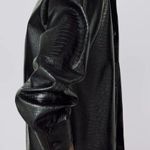 ZARA  Embossed FAUX LEATHER BUTTON DOWN OVER-SHIRT BLACK NEW Photo 2