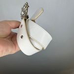 B-low the Belt Women's White Genuine Leather Belt Buckle Made in USA Size 34 Photo 4