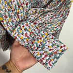 NYDJ Ruffle Neck Long Sleeve Blouse In Canyon Geo Size Large Photo 2