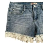 l.e.i. Ashley Lowrise Shorts Light Blue Juniors Denim Short Jeans Embroidered La Blue Size undefined Photo 1