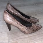B Makowsky  Misty brown snake skin leather heels Photo 2