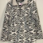 Cozy Sherpa Black And White Patterned Pullover Photo 0