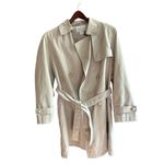 Worthington  Women's Ivory Trench Coat Size S Double-Breasted Belted‎ Photo 3