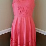 She & Sky Coral Eyelet Cutout Fit & Flare Modcloth Cocktail Party Dress by Photo 0