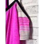 Nike ‎ 1X Tank Top Hot Pink Athletic Racerback Layering Striped Sleeveless Photo 2