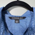 Zac & Rachel Blue Chambray Denim Tunic Button Up Shirt Photo 3