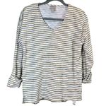 Chico's Chico’s Gold Sparkle Striped V-Neck Top Size XS Photo 1