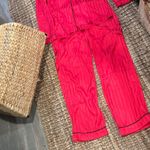 House of Harlow 1960 Red Satin Sleepwear LS Top and Bottom Set Size Medium Photo 2