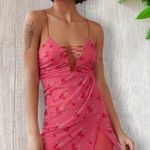 Urban Outfitters  Bright Side Lace-Up Mini Dress in Pink Medium Photo 0