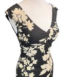 City Triangles Women's Y2K Black Floral Dress Sleeveless V Neck Sheath Small Photo 1