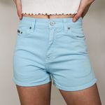 Calvin Klein Vintage 90s Turquoise Blue Dyed Denim Shorts Photo 1