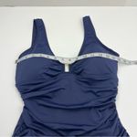 Ralph Lauren Lauren  Ring‎ Over The Shoulder One Piece Swimsuit Navy Blue 14 NWOT Photo 8
