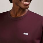 FIGS Cornelia FORMx Crewneck Scrub Top in Burgundy, Size Small Photo 2