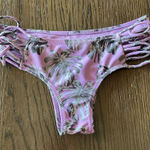 Lavender Green Tropical Palm Swim Bikini bottoms, Small Purple Photo 0