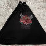 S-Twelve Black Y2K Tattoo Print Embellished “Love Forever” Maxi Dress, size S Photo 0