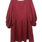 Prómesa Promesa Dress Size Large Red Baby Doll Loose Puff Sleeve Short Knee Length Lined Photo 1