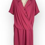 Amanda Uprichard Leonard Mini Dress Women's Plus 1X Pink Short Sleeve V-Neck RTR Photo 2