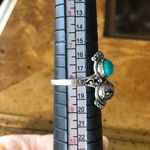 Sleeping Beauty Turquoise White Buffalo Sterling Silver Ring Size 8 Photo 3