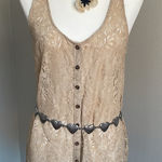 Volcom Vintage  Lace Tan Top Size L Photo 0