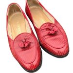 Bottega Veneta Made In Italy Red Leather Loafers Flats Tassle Shoes Size 37 (US Photo 0