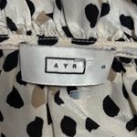 AYR  Black and White‎ Ruffled Silk Blouse Size S EUC Photo 7