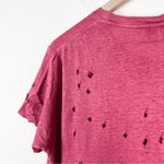 IRO Clay Linen Distressed Short Sleeve Boyfriend Tee in Magnolia Red Size Medium Photo 8