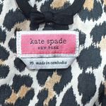 Kate Spade  Leopard Print Tan Black Satin Pajama Top Women’s Medium Photo 1