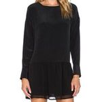 ANINE BING  Classic Black Silk Long‎ Sleeve Dress Size Small EUC Photo 2