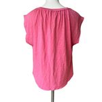 Dylan NWT, Pink Short Cap Sleeve Tie Front Cotton Top, Sz S Photo 1