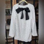 H&M  sequins bow dress long sleeve a-line sparkly party new year’s bridal vegas Photo 2