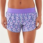 Lululemon Purple Floral Twiggy Run Shorts Photo 0