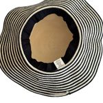 Target Wide Brim Packable Sun Beach Hat Cotton Cream & Black Striped Photo 3