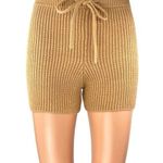 Reformation Sanzo Women's Tan Ribbed Knit High Rise Mini Lounge Shorts Size XS Photo 0