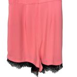 Topshop Pink Sleeveless Romper Keyhole Back Black Lace Trim Sz 6 NWT Boho Chic Photo 9