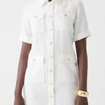 J.Crew gamine shirtdress in linen camel off white by826 women size 0 Photo 1