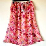 Target NWT Cruise Club OS Pink Floral Multi Way Flowy Ruffle Swim Suit Bikini Cover Up Photo 0