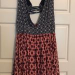 Lulus Navy Blue and red Floral Print Dress Photo 3