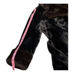 Vintage Betty Rose Black Faux Fur Plush Velvet Coat Belted Double Breasted Photo 7