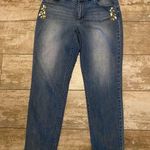 Chico's  Platinum Embellished Jewel Ankle Blue Jeans Size 0.5 (S/6) Photo 0