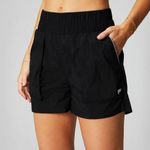 Fabletics NWOT  Ultra High-Waisted Piped Nylon Short in Black Photo 1