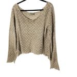 SAGA Slouchy Distressed Sweater Brown Size XL Photo 3
