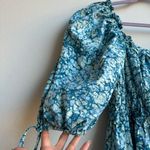 House Of Harlow 1960 Floral Blue Puff Sleeve Romantic Feminine Dress Size Medium Yellow Photo 1